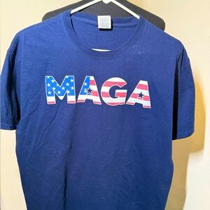 Men's L Blue MAGA T-Shirt